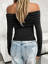 'Yarrow' Off Shoulder Ruched Crop Top - Celes Fashion